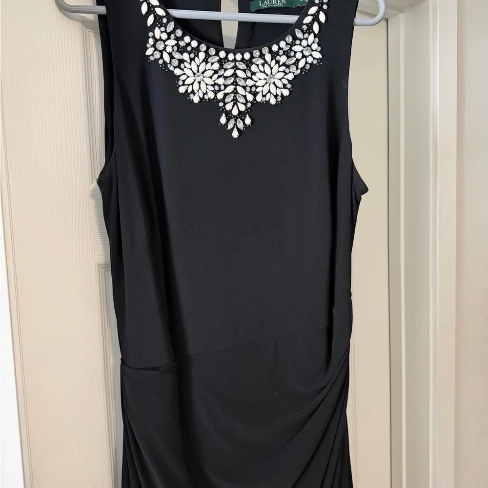 Lauren Ralph Lauren Black Maxi Dress with White Floral Accents - Picture 2 of 2